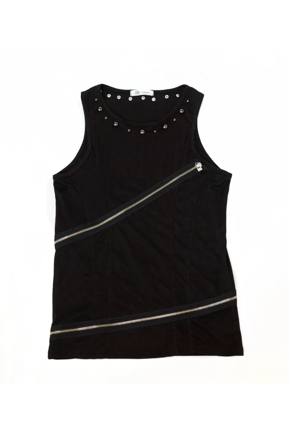 KARMAN ZIP DETAIL STUDS TANK TOP