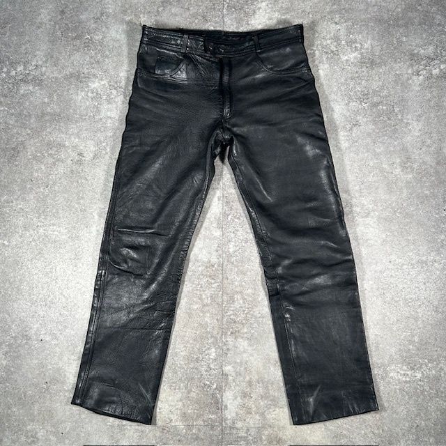 OLD Unknown レザーパンツ ブラック レザー パキスタン製 W 36