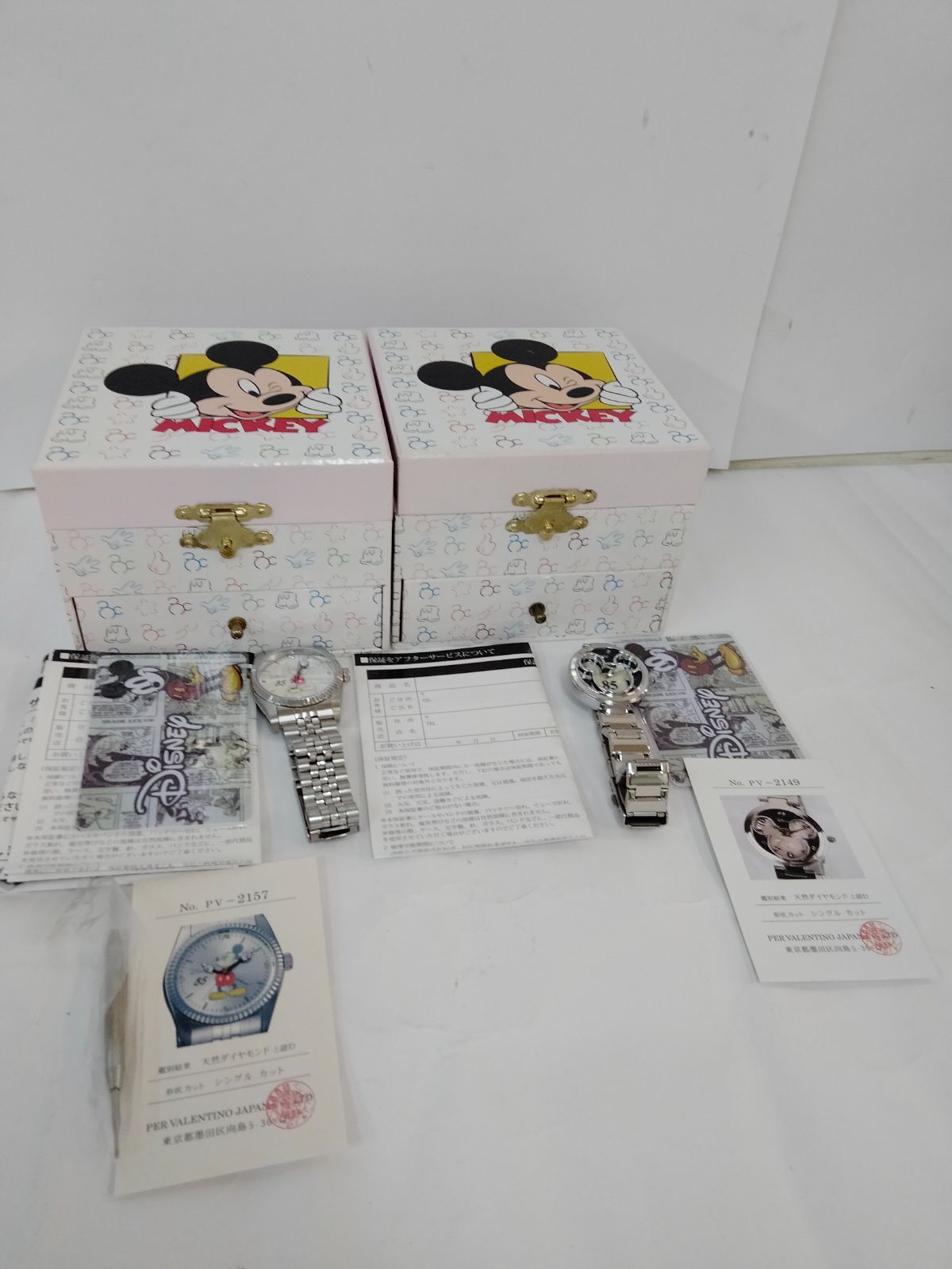 Disney 腕時計2点 85周年記念 機械式 不動 丸文字盤 ミッキーマウス