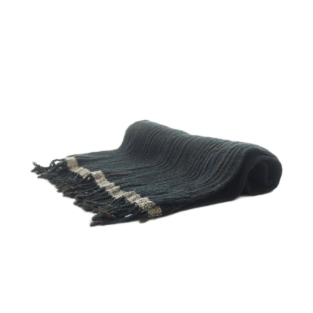 ヨーガンレール JURGEN LEHL マフラー ネイビー ブラウン フリンジ /RI