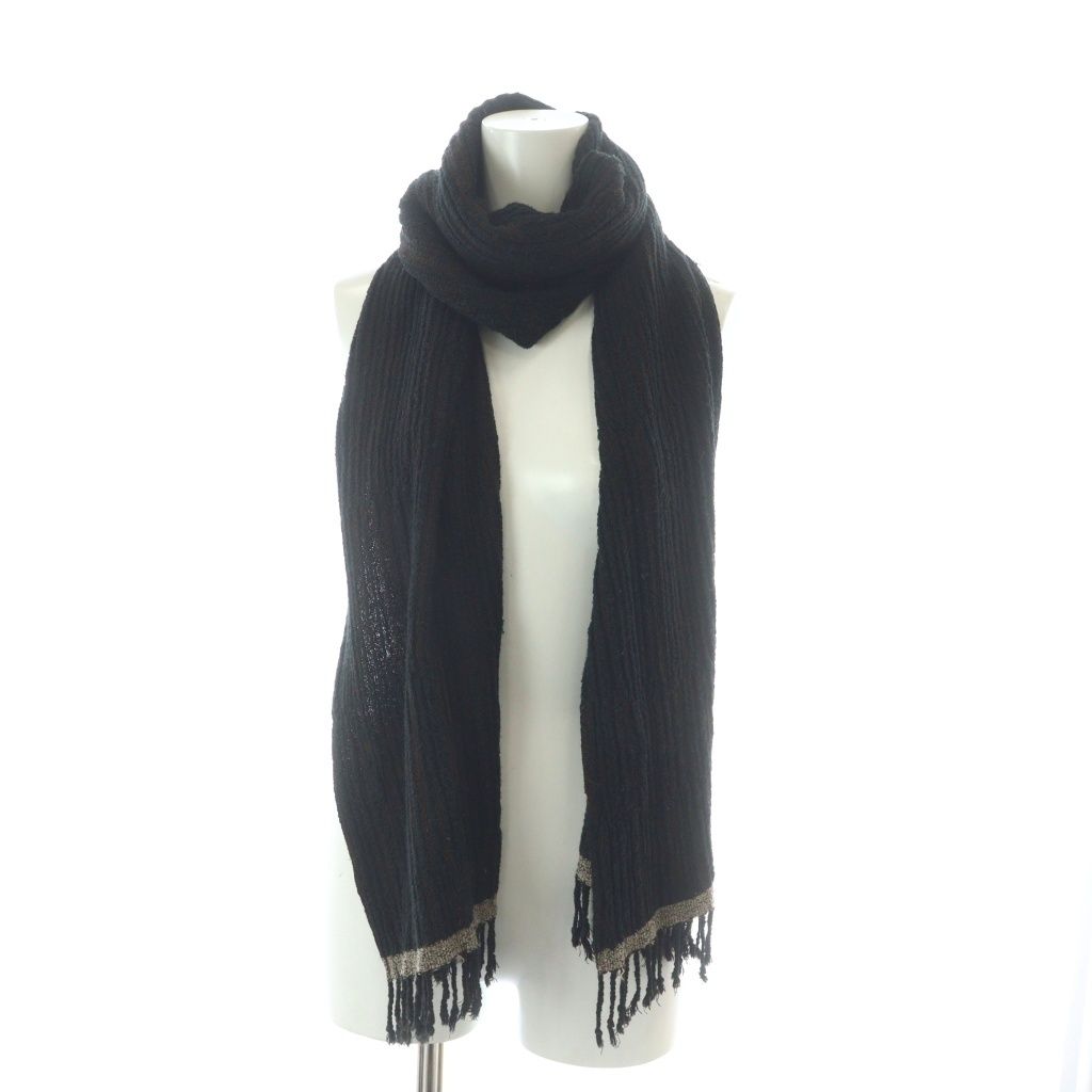 ヨーガンレール JURGEN LEHL マフラー ネイビー ブラウン フリンジ /RI