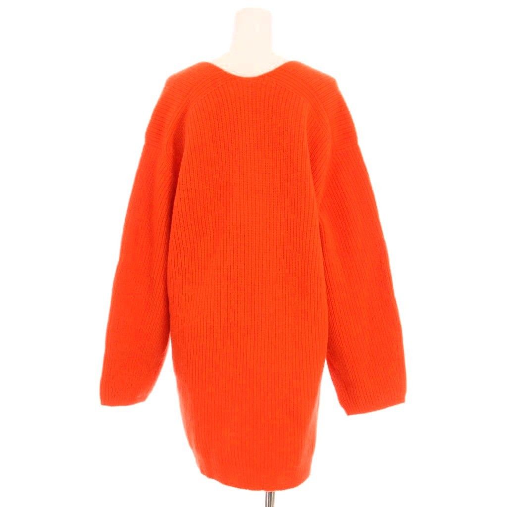 マカフィー MACPHEE トゥモローランド 22 AW ウール Vネックチュニック プルオーバー ニット セーター 長袖 36 オレンジ YM