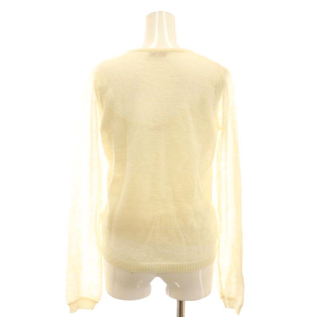 【中古】ジョンガリアーノ アンサンブルニット カーディガン キャミソールニット モヘヤ混 XS アイボリー フラワー ジョンガリアーノ JOHN GALLIANO アンサンブルニット カーディガン