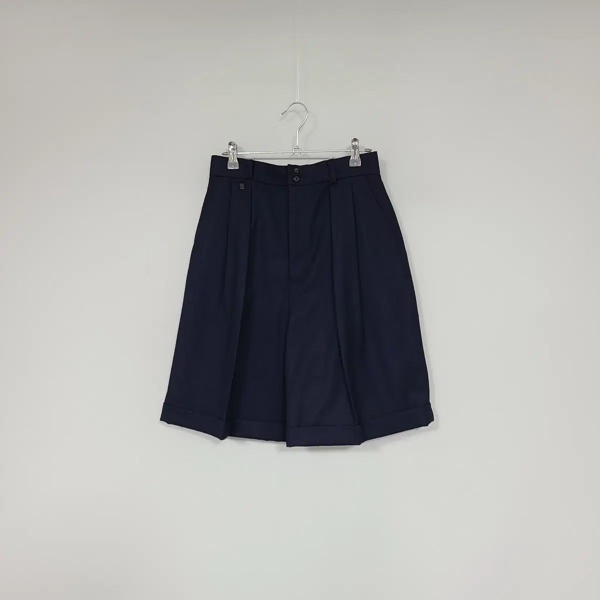 90 s ポロラルフローレン レディース ウール ピンタック バミューダ ショーツ ネイビー 66