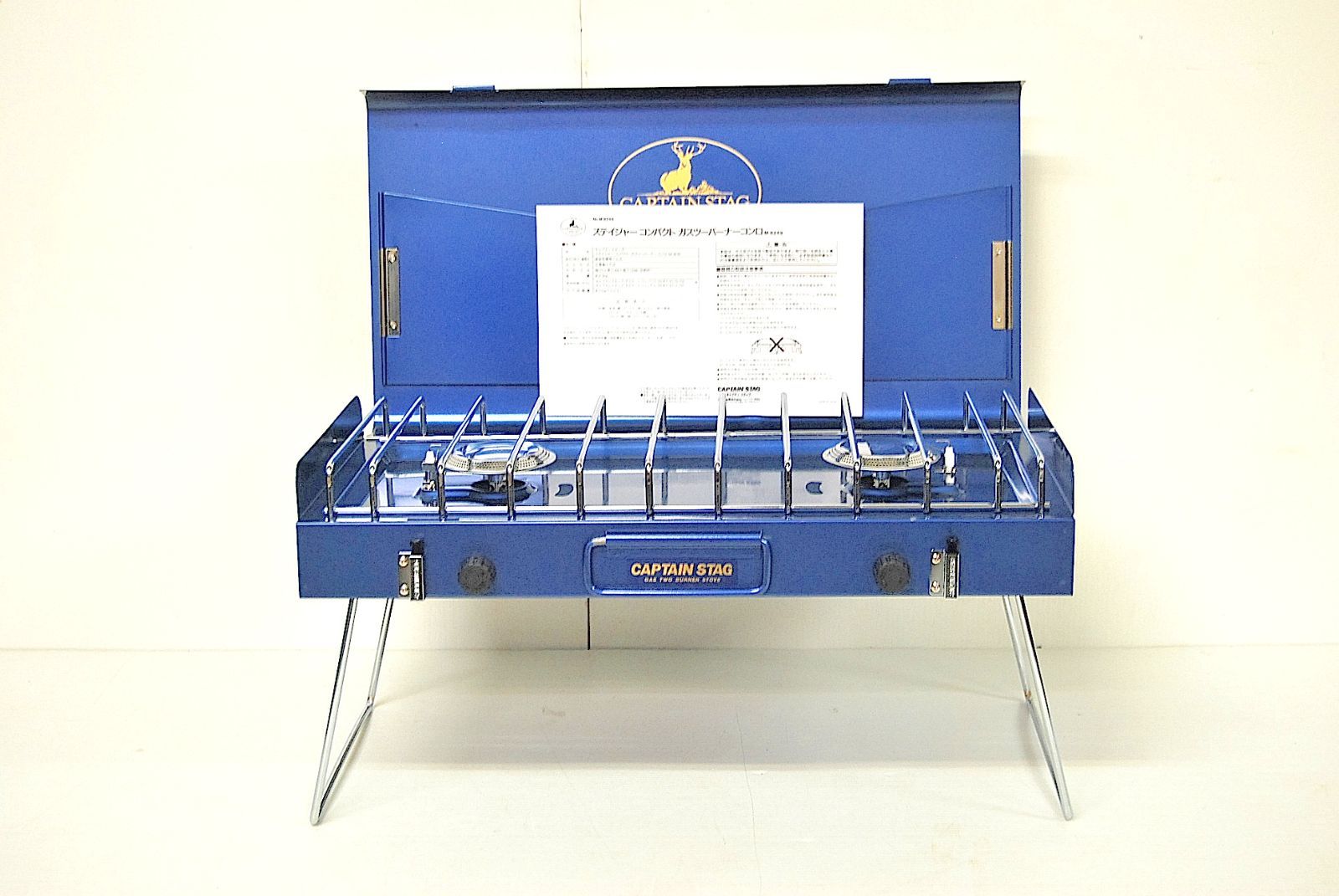 未使用 CAPTAIN STAG ステイジャー コンパクト ガスツーバーナーコンロ