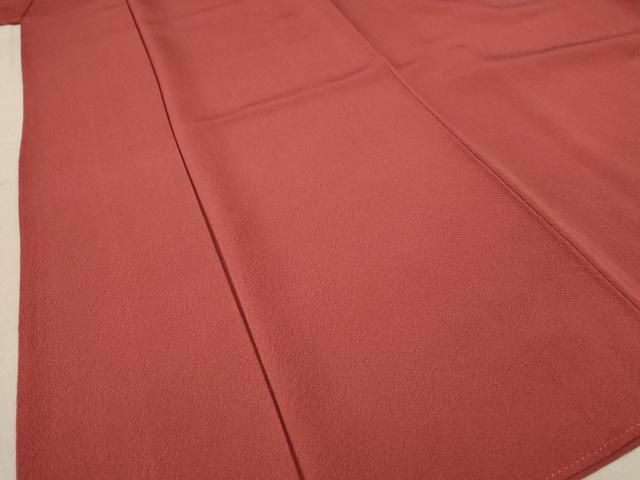 平和屋着物□上質な色無地 紋意匠 紅海老茶色 正絹 逸品 AABD9532st