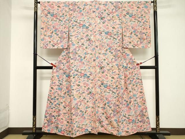 平和屋着物□上質な小紋 型染め 枝花文 正絹 逸品 未使用 DAAZ8367cd