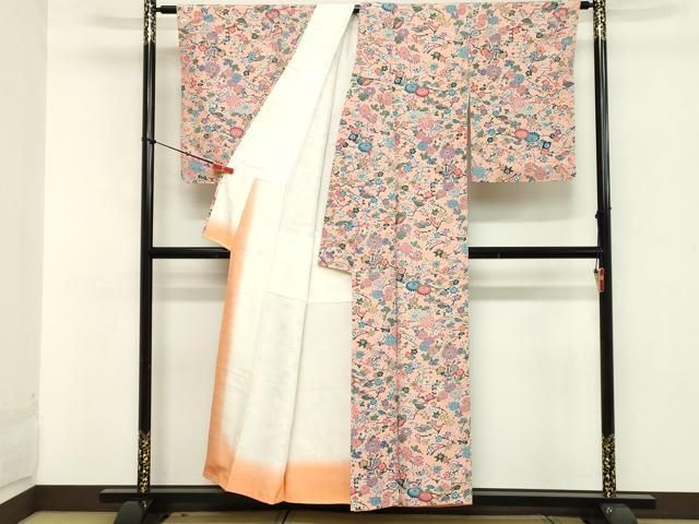 平和屋着物□上質な小紋 型染め 枝花文 正絹 逸品 未使用 DAAZ8367cd