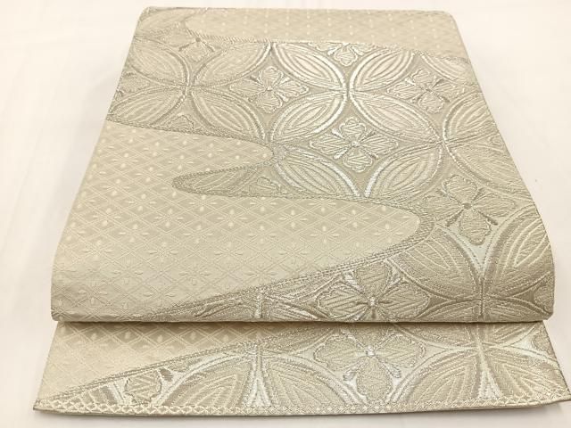 平和屋着物◎六通柄袋帯 七宝花菱文 銀糸 正絹 逸品 BAAV7377yc - メルカリ
