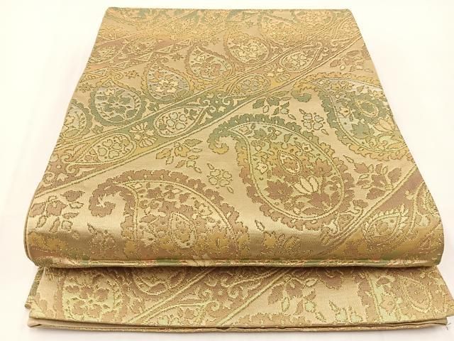 六通柄袋帯　ペイズリー柄　上品 平和屋着物◎六通柄袋帯 ペイズリー柄 金銀糸 正絹 逸品 BAAV7380yc