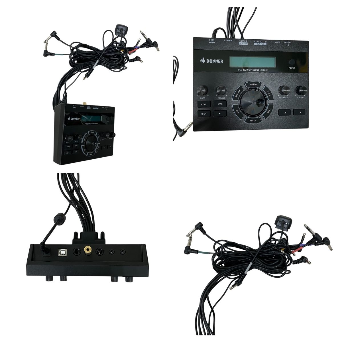 Donner DED-200 X 電子ドラム 4シンバル オールメッシュパッド 椅子 スティック付き 楽器 良好