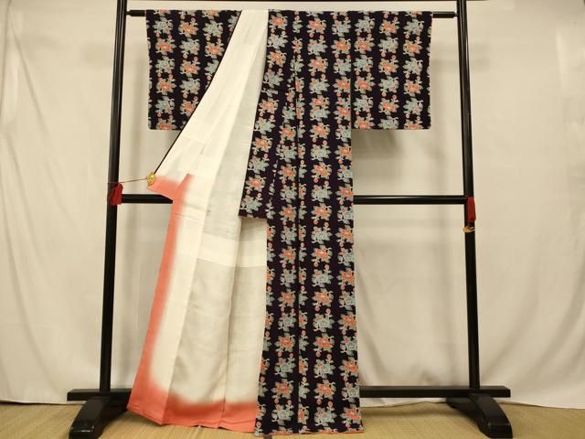 平和屋着物□上質な小紋 成り物 鬼しぼ縮緬 正絹 逸品 CAAO0537ze 平和
