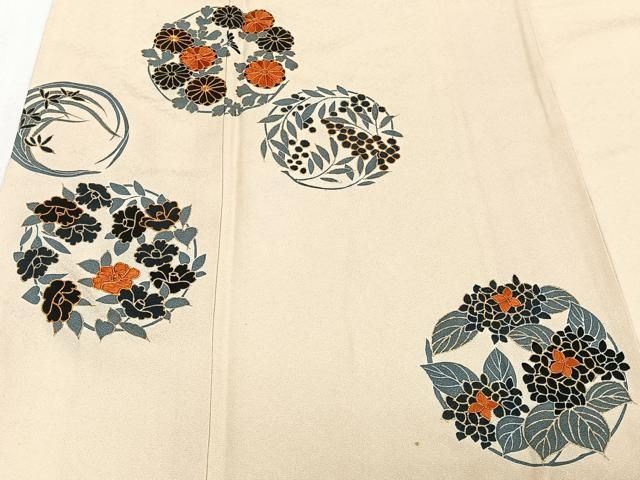 平和屋着物○訪問着 駒刺繍 色紙重ね花唐草文 暈し染め