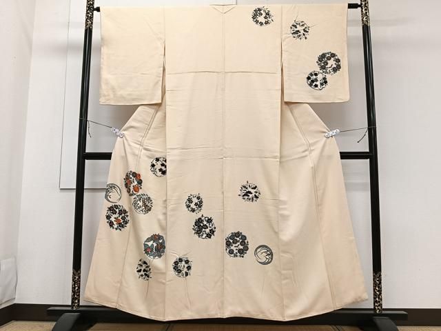 平和屋着物○訪問着 駒刺繍 色紙重ね花唐草文 暈し染め