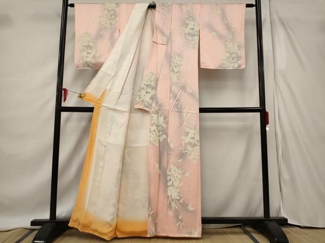 平和屋着物□上質な小紋 枝花文 暈し染め 正絹 逸品 未使用 AABD6182st