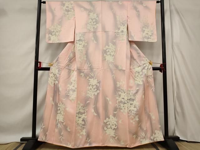 平和屋着物□上質な小紋 枝花文 暈し染め 正絹 逸品 未使用 AABD6182st