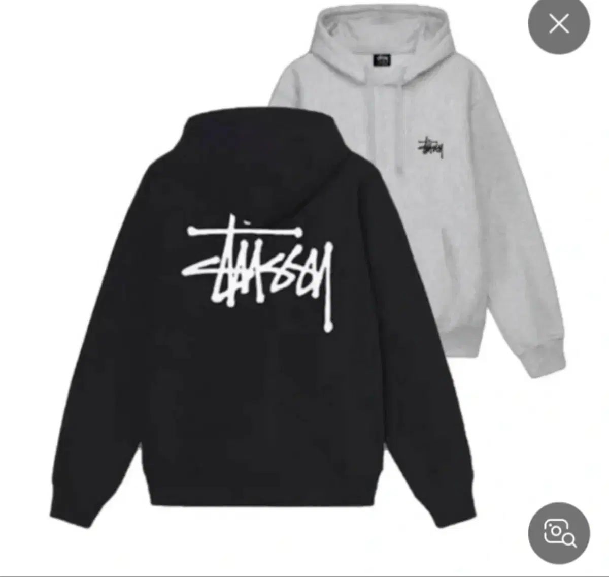 STUSSY 起毛 フードTシャツ グレー