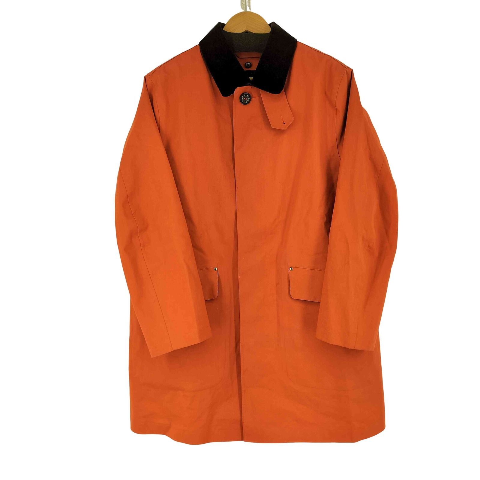 【美品】MACKINTOSH ゴム引きステンカラーコート オレンジ マッキントッシュ Mackintosh ゴム引きステンカラーコート メンズ 表記