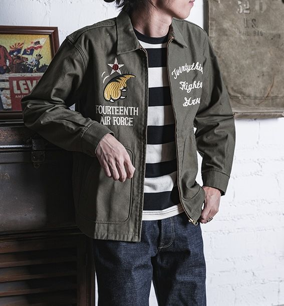 フライングタイガー ツアージャケット キャンバス ベトナムジャン 刺繍