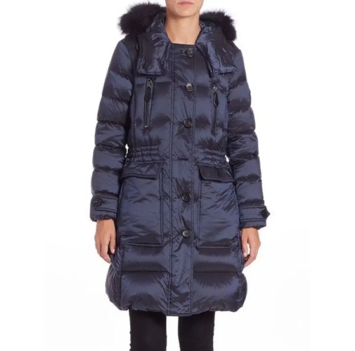 美品 L バーバリーブリット ロングダウンコート BURBERRYBRIT 正規品)BURBERRY Brit(バーバリーブリット) リー ウール モア ファー