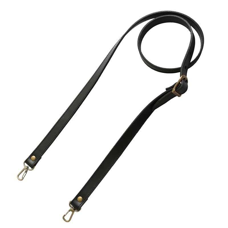 日本紐釦貿易 Nippon Chuko ヌメ革ショルダー アンティークゴールド×黒 約110 cm 120 1本入 KT 90 AG-B 手芸用品 バッグ材料 ショルダーストラップ