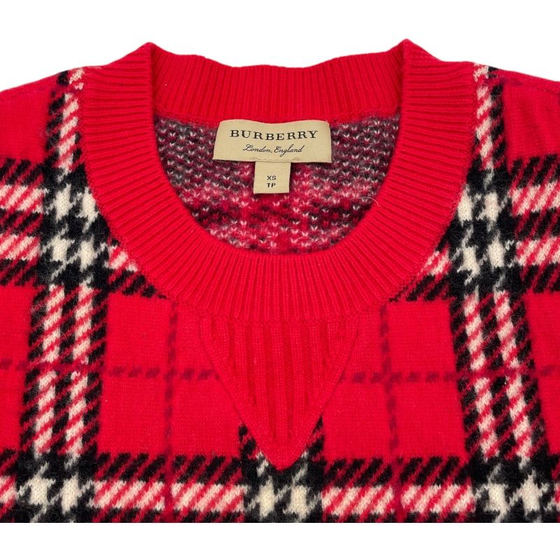 バーバリーロンドン BURBERRY LONDON チェックカシミヤニットセーター