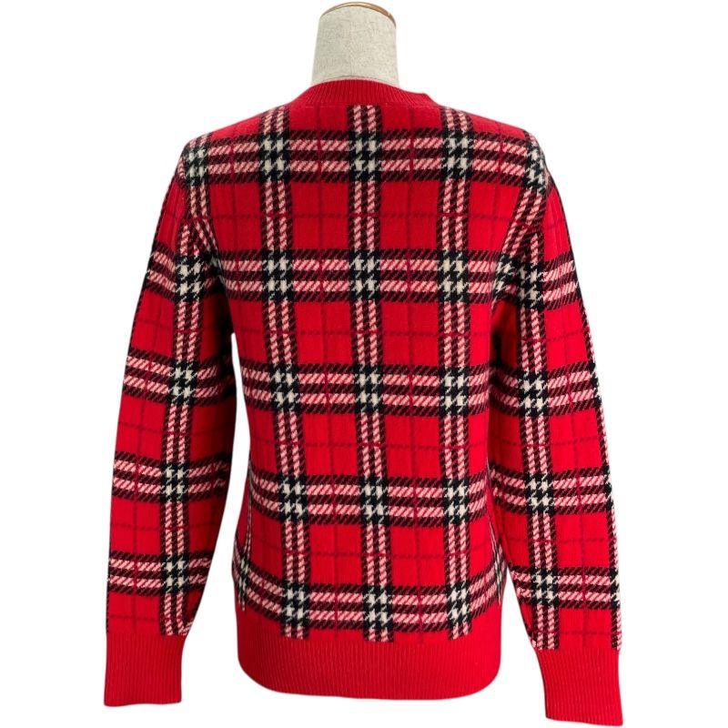 【美品】バーバリー☆襟裏　袖裏ノバチェック　金ボタン　スウィングトップ　レッド BURBERRY（バーバリー） 美品 チェック柄 ロゴ刺繍 サイズL ブラック