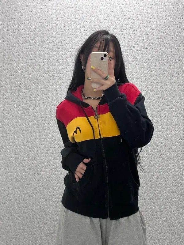 EVISU オールドスクール 三色 弱起毛 フードジップアップ 95 C05733