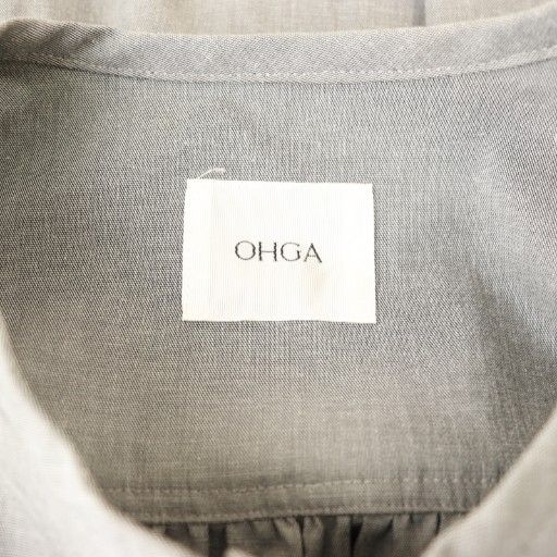 オーガ OHGA フロントフリル シャツ ブラウス 長袖 F グレー /DF □OS