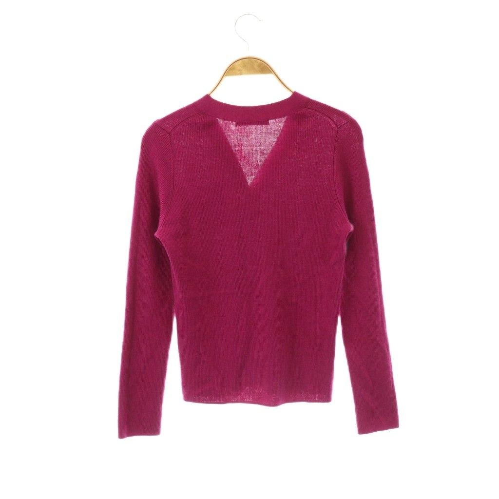 アナイ ANAYI ウールシルクリブVネック カーディガン ニット 38