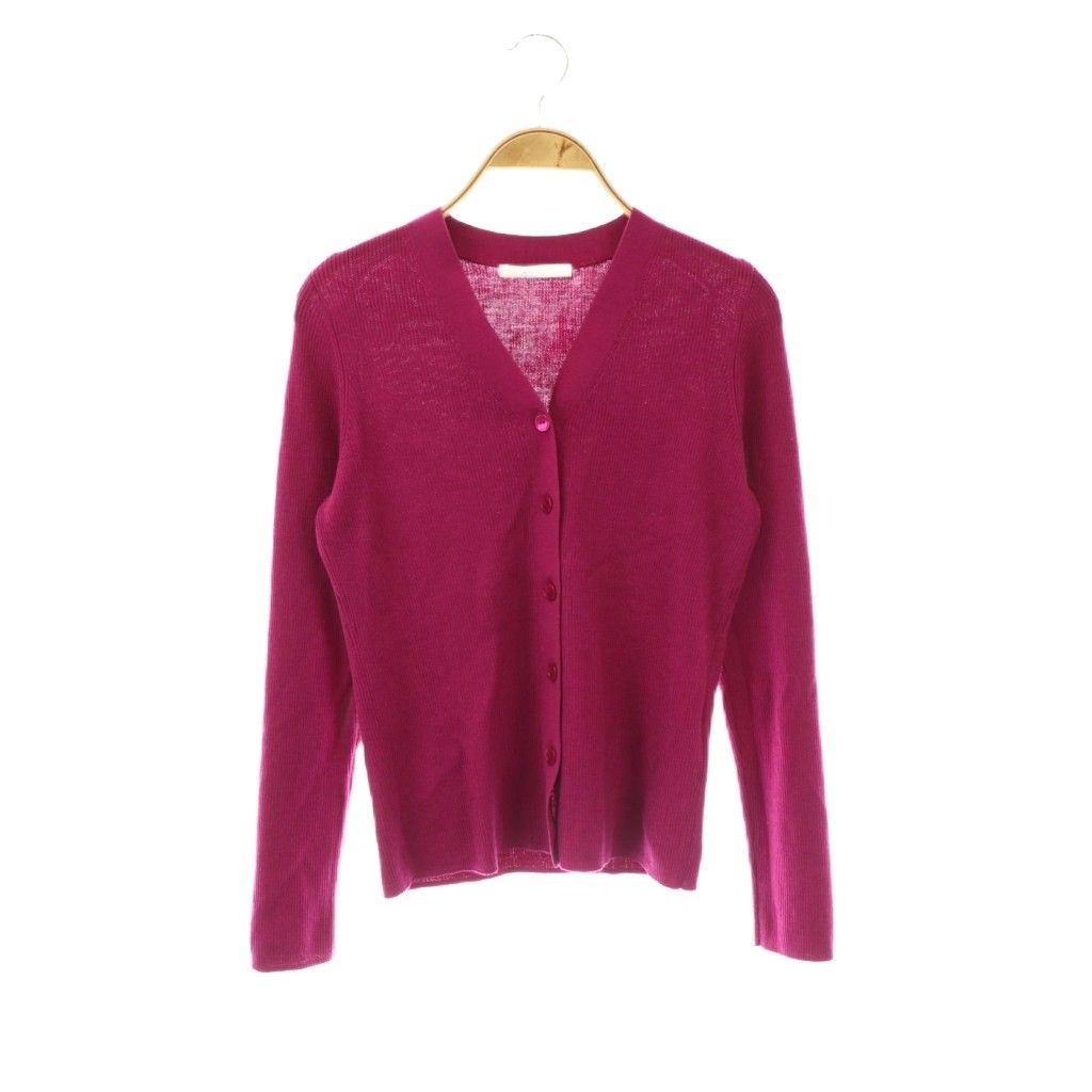 アナイ ANAYI ウールシルクリブVネック カーディガン ニット 38