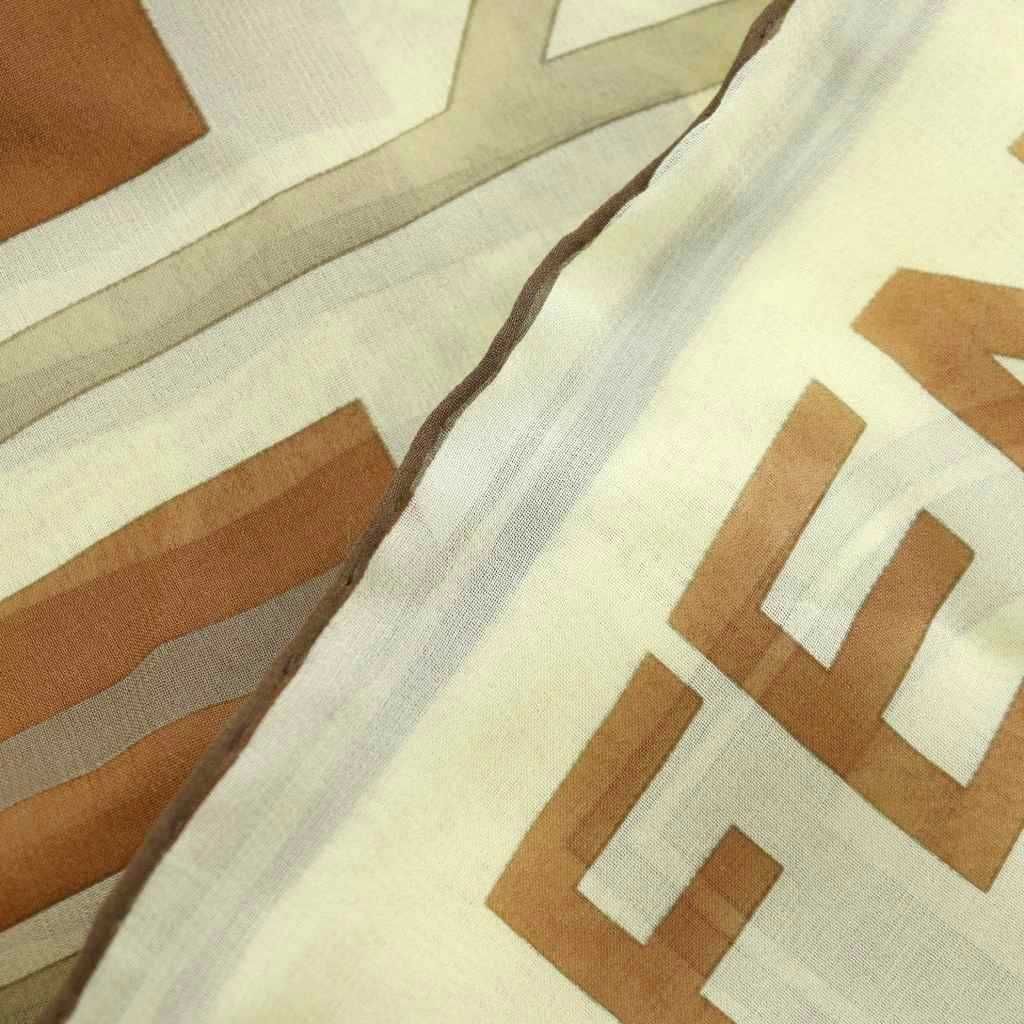 フェンディ FENDI スカーフ 絹 シルク マルチカラー イエロー 黄