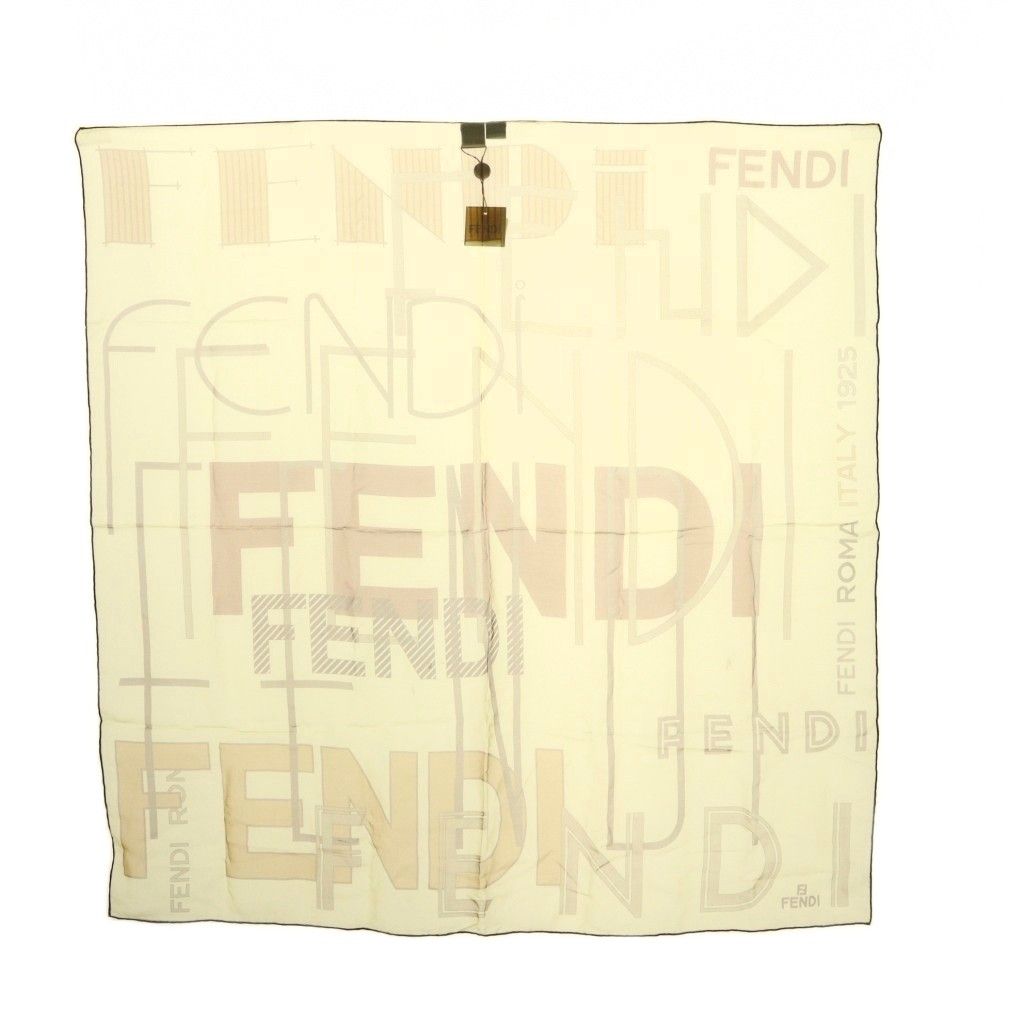 フェンディ FENDI スカーフ 絹 シルク マルチカラー イエロー 黄