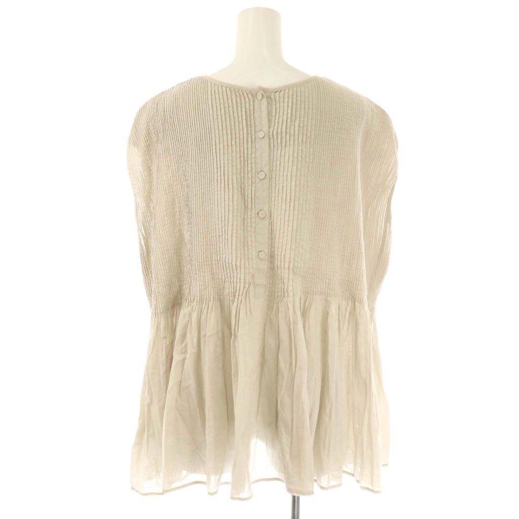 メゾンドソイル maison de soil コットンピンタック ノースリーブブラウス プルオーバー 1 べージュ HK OS