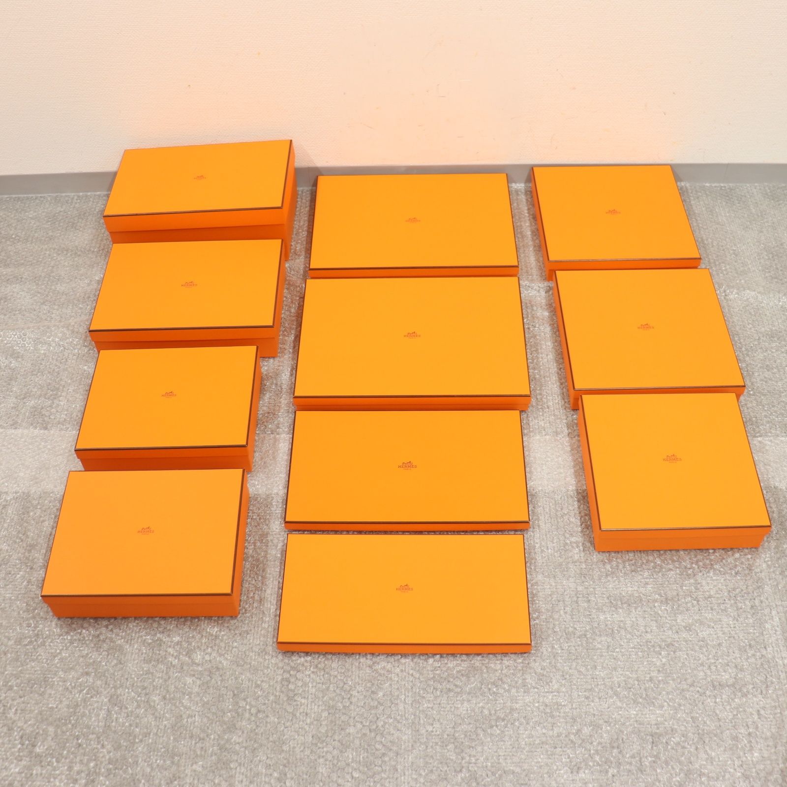 ITAA4VFA7B80 HERMES エルメス BOX ショッパー 紙袋 純正 オレンジ