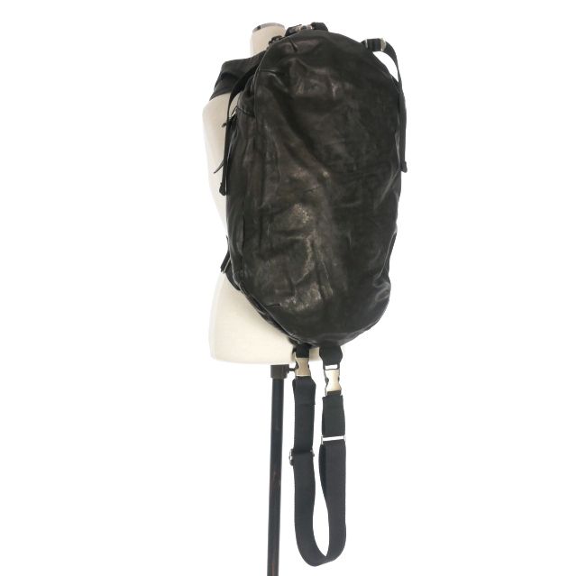 イサムカタヤマバックラッシュ ISAMU マリアムキップレザー製品染め 3 WAYバッグ ボストン デイパック トート 鞄 ブラック 黒 248 02