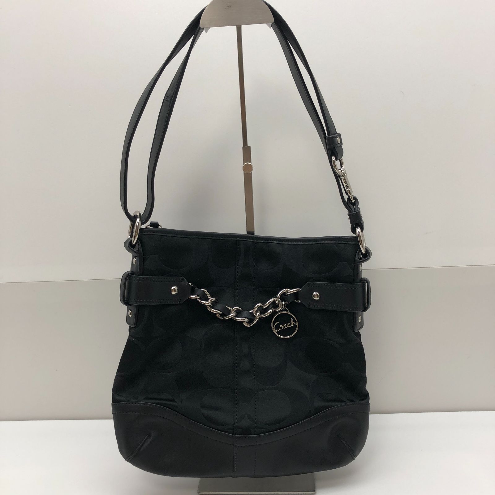 COACH 2 WAY バッグ ショルダー ハンドバッグ ブラック シグネチャー コーチ SGMT 26 0024