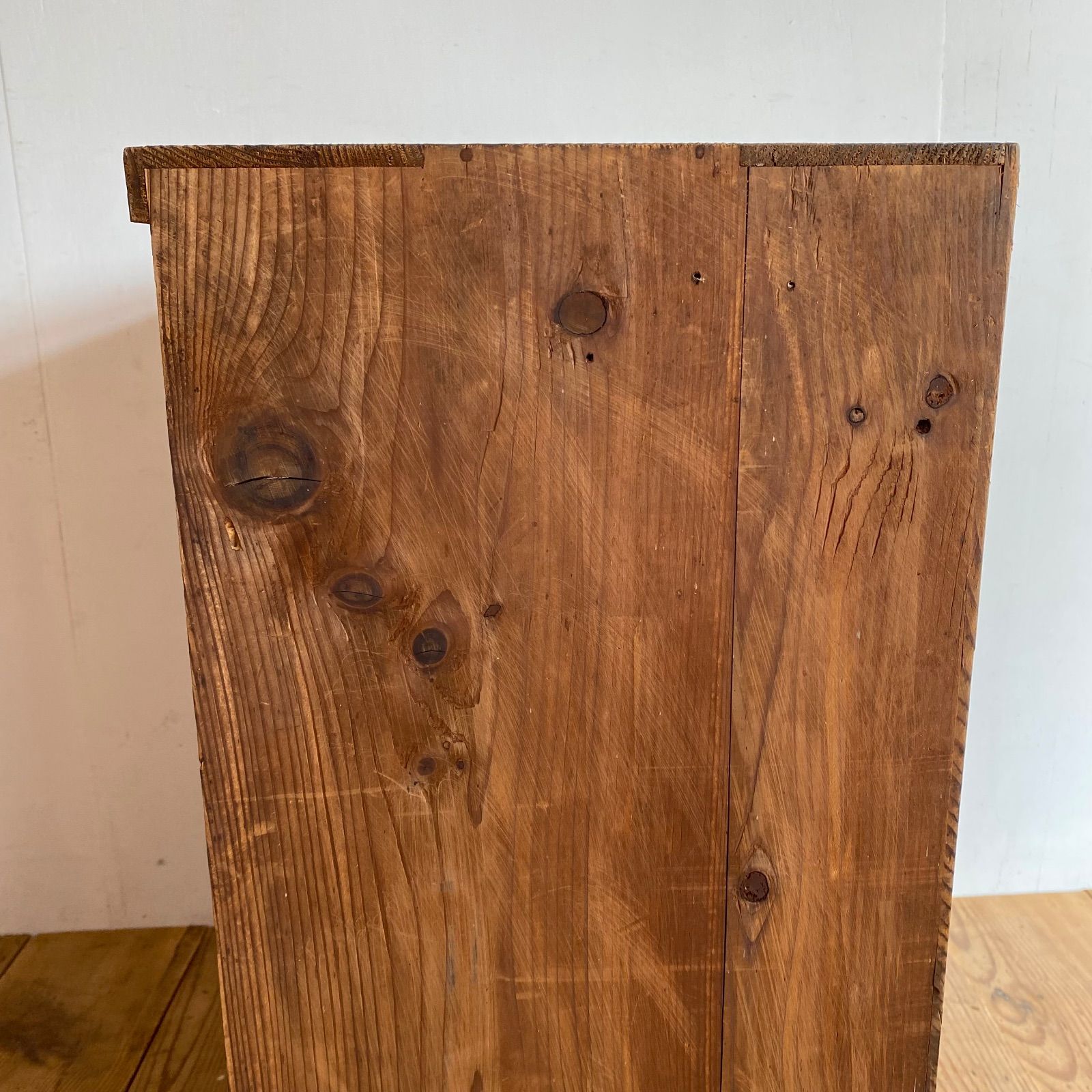 アンティーク 仕切り棚 チェスト 食器棚 書類棚 無垢材 無塗装 y360