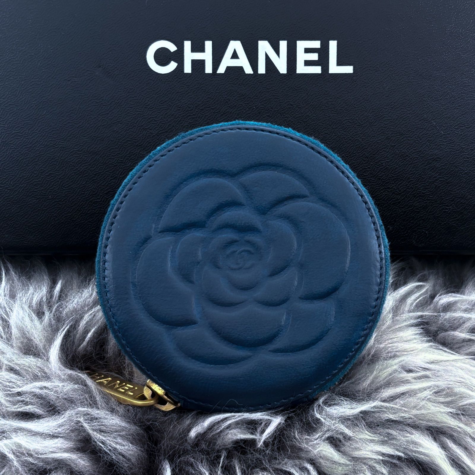 美品✨】シャネル 財布 コインパース コインケース カメリア ラウンド