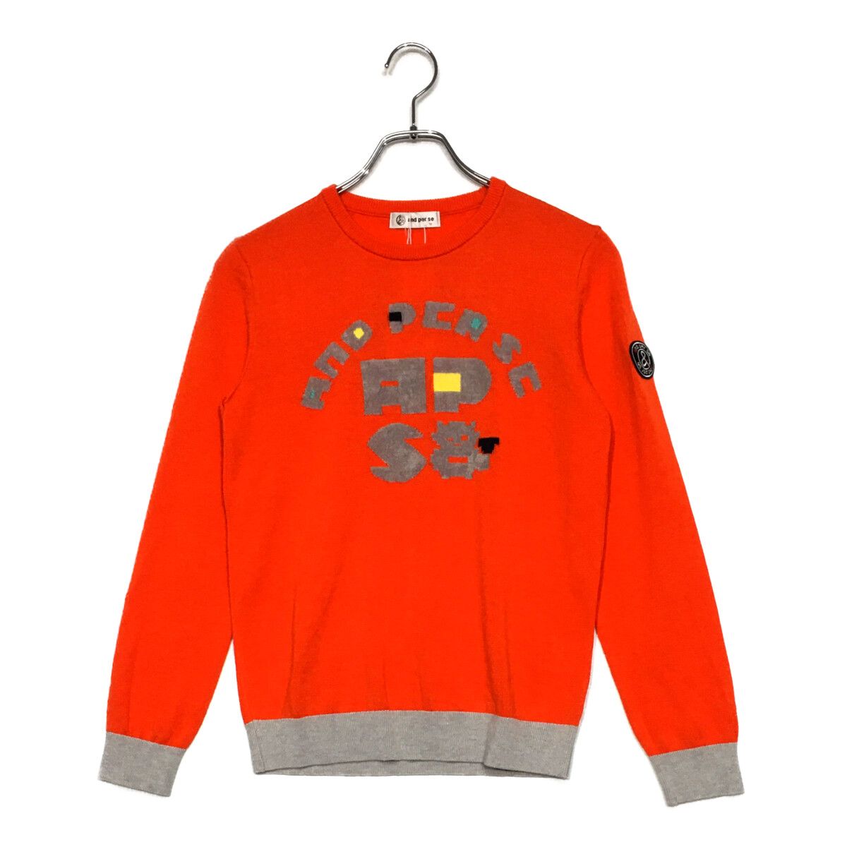 レディース アンパスィ and per se セーター M オレンジ クルーネック ニット