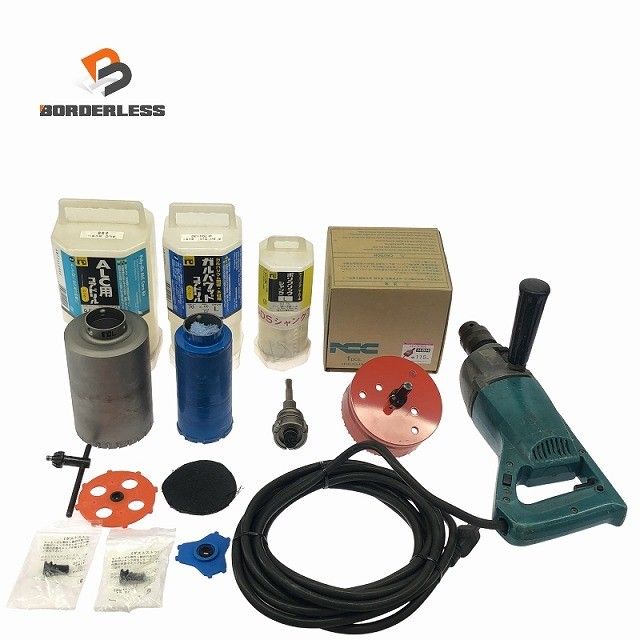 品セット makita マキタ 100 V 4段変速ドリル 6300ー4 チャックハンドル付 シャンク コアドリル センタードリルセット119691