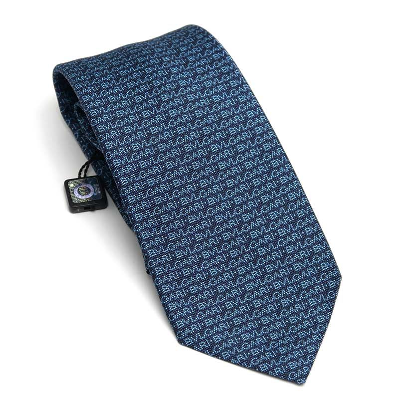 ブルガリ BVLGARI ネクタイ シルク ネイビー ロゴ総柄 - メルカリ