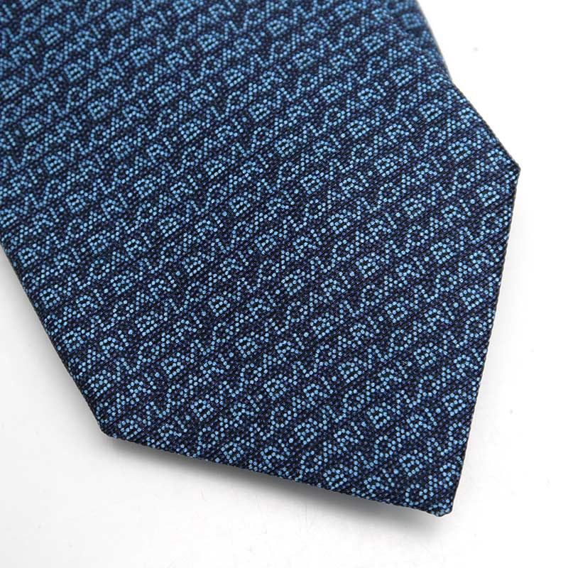 ブルガリ BVLGARI ネクタイ シルク ネイビー ロゴ総柄 - メルカリ