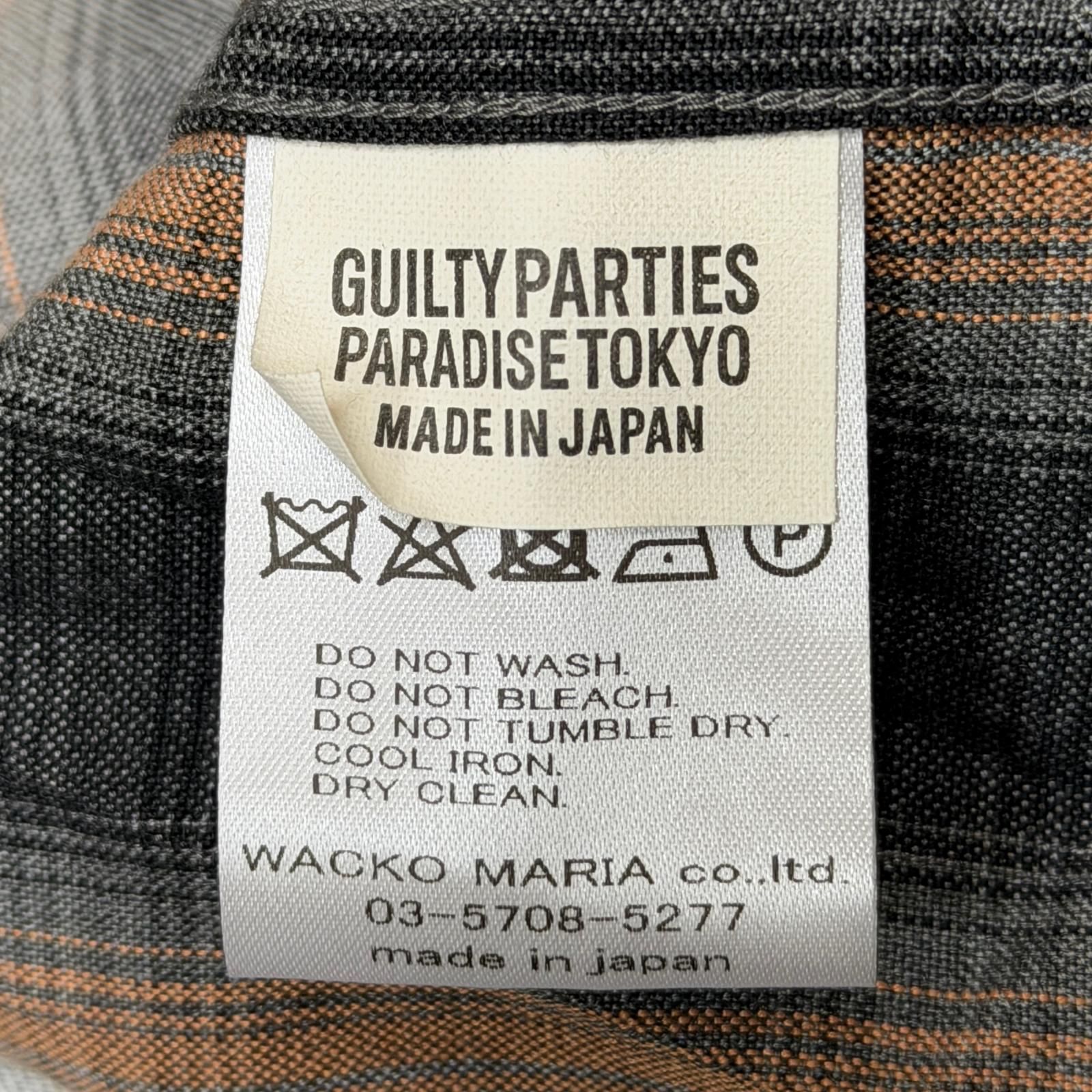 参考上代30800円 WACKO MARIA 22SS OMBRAY CHECK OPEN COLLAR SHIRT L 