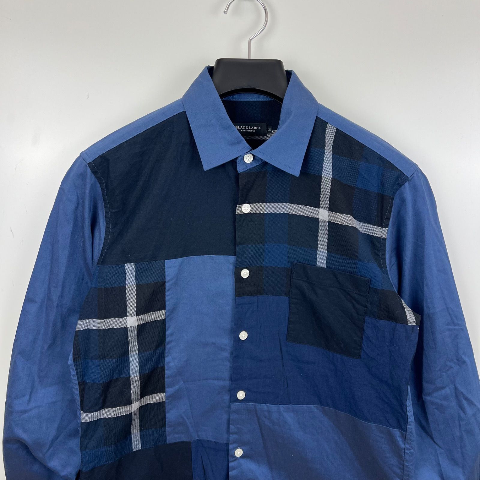 【新品】ブラックレーベルクレストブリッジ　シャツ　CG　M　バーバリー　412 BLACK LABEL CRESTBRIDGE BURBERRY JAPAN plaid L/S shirts M ブラック