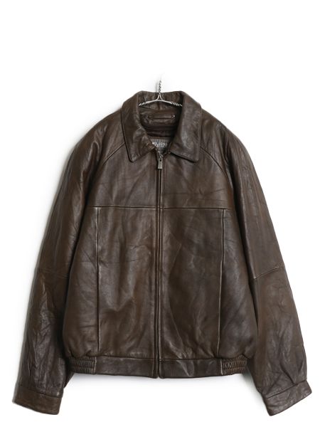 な ! 00 s ウィルソンズ 本革 レザー ジャケット メンズ L | オールド 革ジャン スイングトップ ジャンパー フルジップ 脱着 中綿 ライナー付き