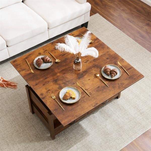 センターテーブル ローテーブル 収納付き天板昇降式 天板 展開可能