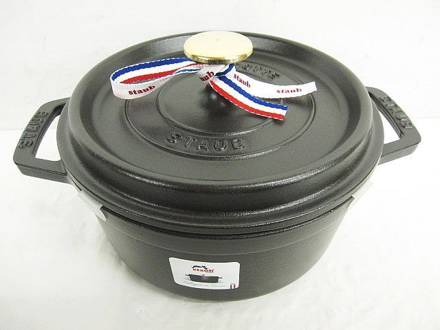 Staub ストウブ ピコ ココット ラウンド 黒 ブラック 40509-485 18 cm 1.7 L COCOTTE RONDE 両手鍋 Z 0004-1213-2 3315