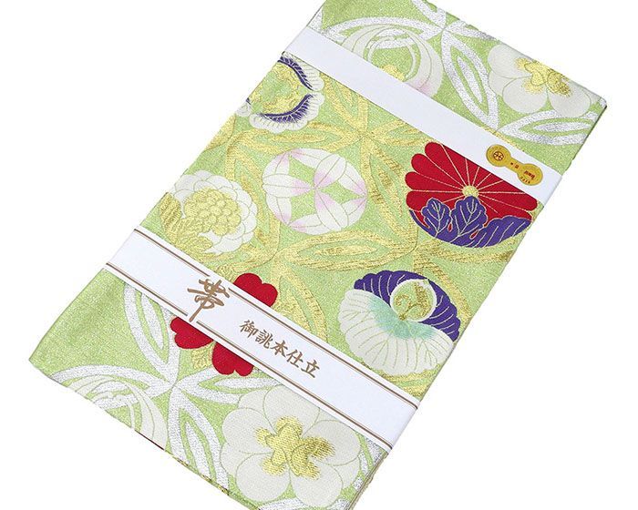  袋帯 仕立て上がり 西陣 佐々木染織謹製 七宝 家紋 仕立済 成人式 卒業式 パーティー 振袖 g 2968 袋帯 帯