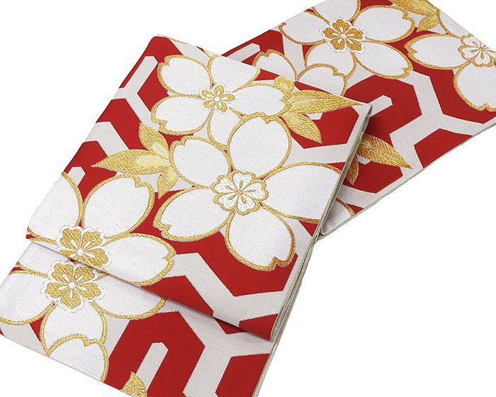 袋帯 仕立て上がり 西陣 佐々木染織謹製 桜 毘沙門亀甲 仕立済 成人式 卒業式 パーティー 振袖 g 2969
